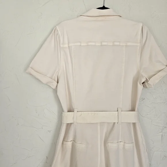PAIGE Anessa Cream Belted Wide Leg Jumpsuit, 12